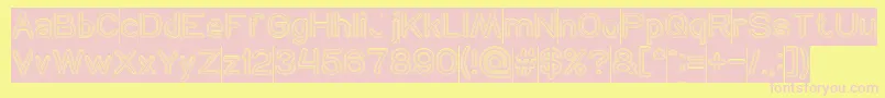 NEON GLOW Hollow Inverse-Schriftart – Rosa Schriften auf gelbem Hintergrund