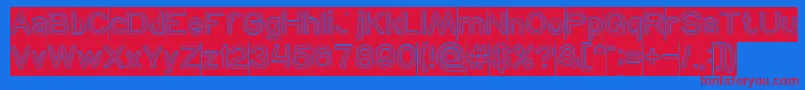 NEON GLOW Hollow Inverse Font – Red Fonts on Blue Background
