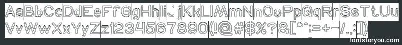 NEON GLOW Hollow Inverse-fontti – valkoiset fontit mustalla taustalla