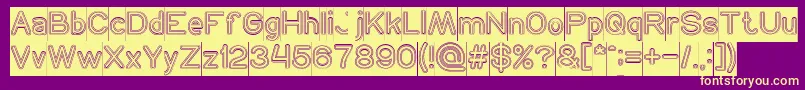 NEON GLOW Hollow Inverse Font – Yellow Fonts on Purple Background