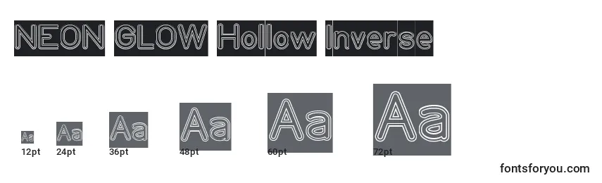 Größen der Schriftart NEON GLOW Hollow Inverse