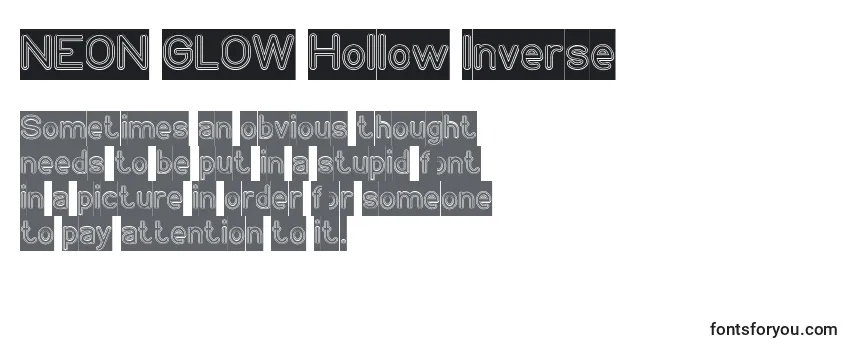Przegląd czcionki NEON GLOW Hollow Inverse