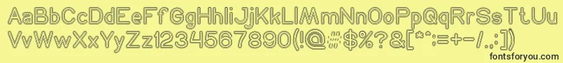 NEON GLOW Hollow Font – Black Fonts on Yellow Background