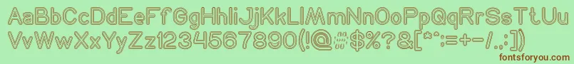 NEON GLOW Hollow Font – Brown Fonts on Green Background