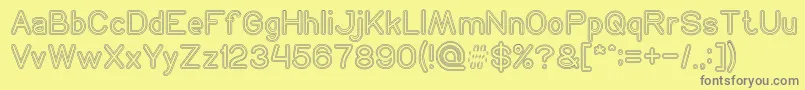 NEON GLOW Hollow Font – Gray Fonts on Yellow Background