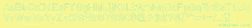 NEON GLOW Hollow Font – Green Fonts on Yellow Background