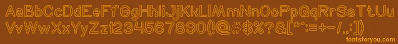 NEON GLOW Hollow Font – Orange Fonts on Brown Background