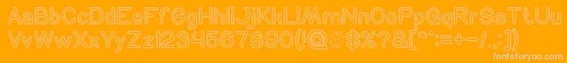 NEON GLOW Hollow Font – Pink Fonts on Orange Background