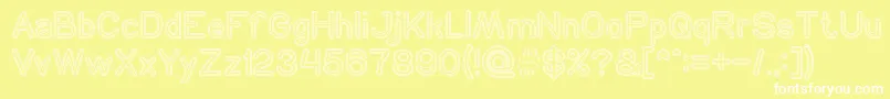 NEON GLOW Hollow Font – White Fonts on Yellow Background