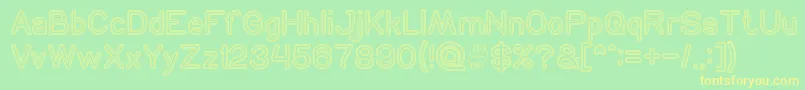 NEON GLOW Hollow Font – Yellow Fonts on Green Background