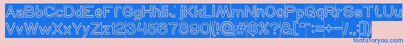 フォントNEON GLOW Inverse – ピンクの背景に青い文字