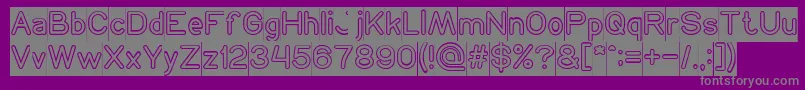 NEON GLOW Inverse-fontti – harmaat kirjasimet violetilla taustalla