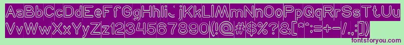 Czcionka NEON GLOW Inverse – fioletowe czcionki na zielonym tle
