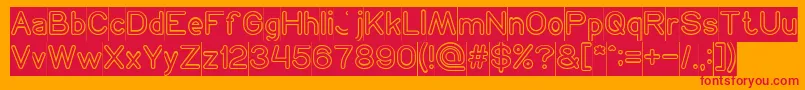 NEON GLOW Inverse-Schriftart – Rote Schriften auf orangefarbenem Hintergrund