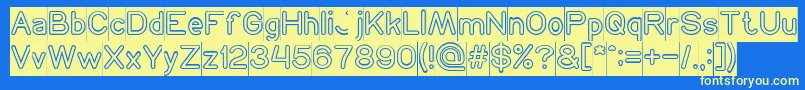 NEON GLOW Inverse-Schriftart – Gelbe Schriften auf blauem Hintergrund
