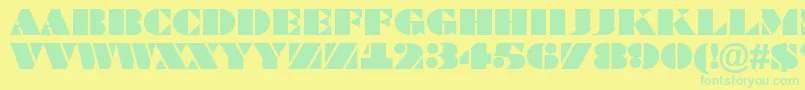 フォントABraggatitul – 黄色い背景に緑の文字