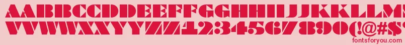 フォントABraggatitul – ピンクの背景に赤い文字
