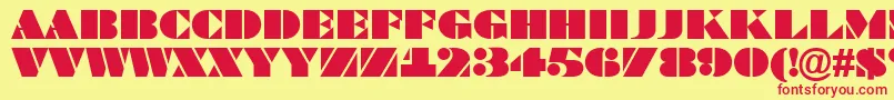 ABraggatitul Font – Red Fonts on Yellow Background