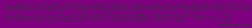 NEON GLOW Italic-fontti – mustat fontit violetilla taustalla