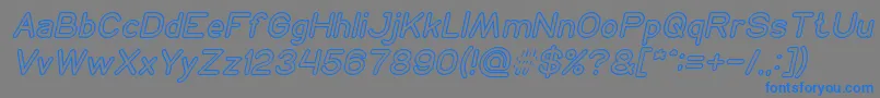 NEON GLOW Italic-Schriftart – Blaue Schriften auf grauem Hintergrund