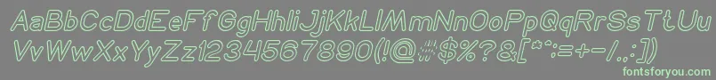 Czcionka NEON GLOW Italic – zielone czcionki na szarym tle