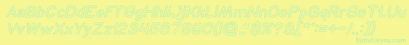fuente NEON GLOW Italic – Fuentes Verdes Sobre Fondo Amarillo