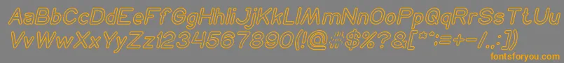 NEON GLOW Italic-Schriftart – Orangefarbene Schriften auf grauem Hintergrund