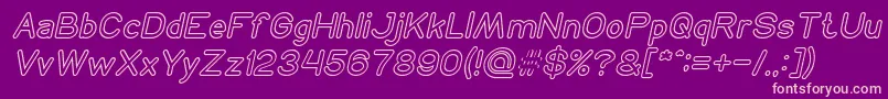 NEON GLOW Italic Font – Pink Fonts on Purple Background