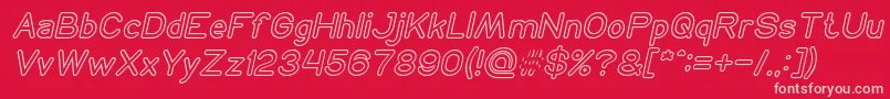 NEON GLOW Italic Font – Pink Fonts on Red Background