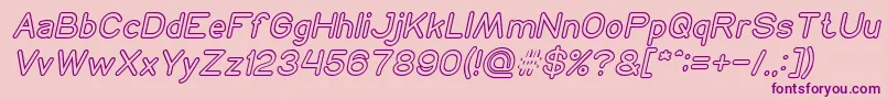 Fonte NEON GLOW Italic – fontes roxas em um fundo rosa