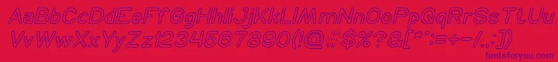 NEON GLOW Italic-Schriftart – Violette Schriften auf rotem Hintergrund