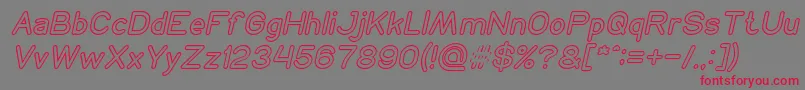 フォントNEON GLOW Italic – 赤い文字の灰色の背景