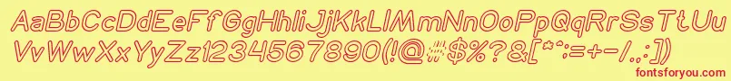 NEON GLOW Italic Font – Red Fonts on Yellow Background