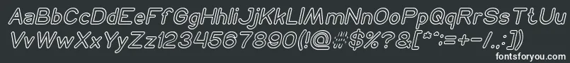 NEON GLOW Italic-fontti – valkoiset fontit mustalla taustalla
