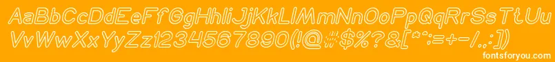 NEON GLOW Italic-Schriftart – Weiße Schriften auf orangefarbenem Hintergrund