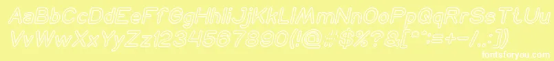 NEON GLOW Italic Font – White Fonts on Yellow Background