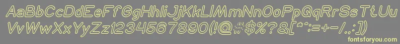 Czcionka NEON GLOW Italic – żółte czcionki na szarym tle