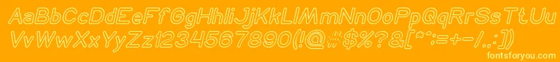 NEON GLOW Italic Font – Yellow Fonts on Orange Background