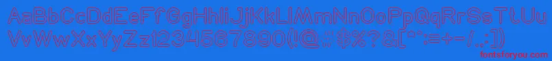 NEON GLOW Light-Schriftart – Rote Schriften auf blauem Hintergrund