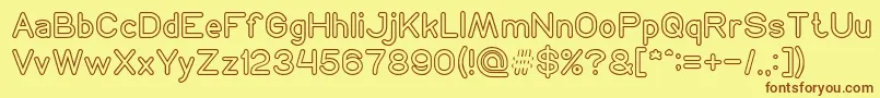 NEON GLOW Font – Brown Fonts on Yellow Background