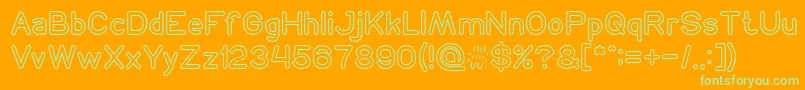 NEON GLOW-Schriftart – Grüne Schriften auf orangefarbenem Hintergrund