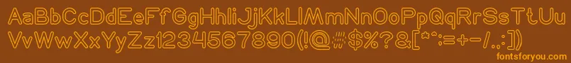 NEON GLOW-Schriftart – Orangefarbene Schriften auf braunem Hintergrund