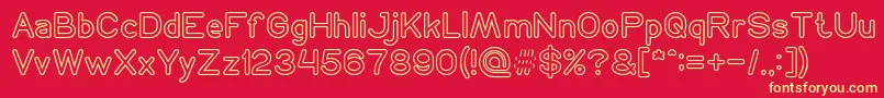 Czcionka NEON GLOW – żółte czcionki na czerwonym tle