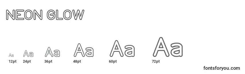 NEON GLOW Font Sizes