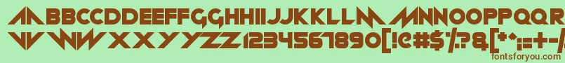 Neon machine Font – Brown Fonts on Green Background