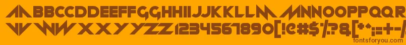 Neon machine Font – Brown Fonts on Orange Background