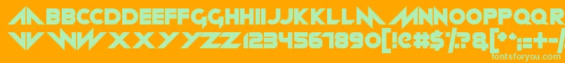 Neon machine Font – Green Fonts on Orange Background