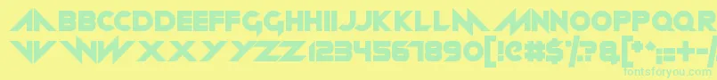 Neon machine Font – Green Fonts on Yellow Background