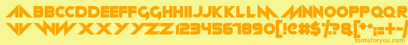 Neon machine Font – Orange Fonts on Yellow Background