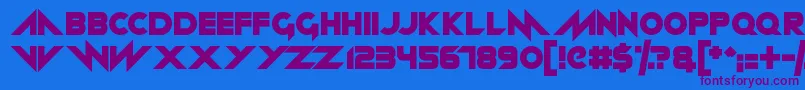 Neon machine-Schriftart – Violette Schriften auf blauem Hintergrund